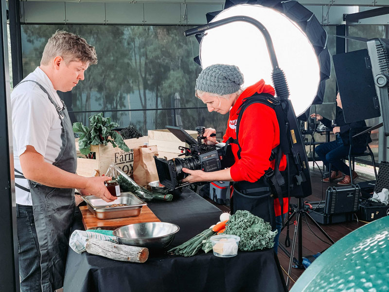 Filming a jar for cooking — Video Production Services in Toowoomba